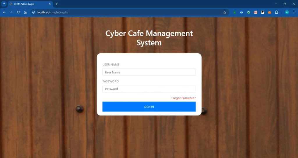 Cyber Cafe Management System Using PHP & MySQL